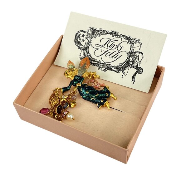 Kirks Folly Enchanted Fairy Brooch With Crystals & Pearls Original New Box - Picture 5 of 12